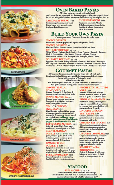 PROMOTIONS - Sicilian Gourmet Barrie Pizza Pasta Restaurant